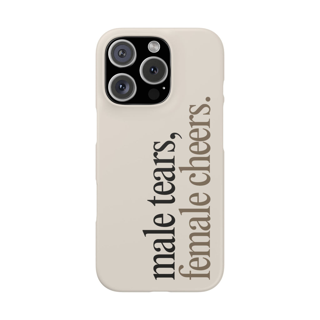Male Tears Female Cheers Beige Phone Case