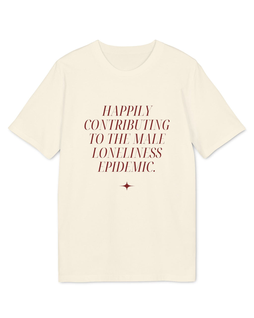 Male Loneliness Epidemic Tee in Natural Raw
