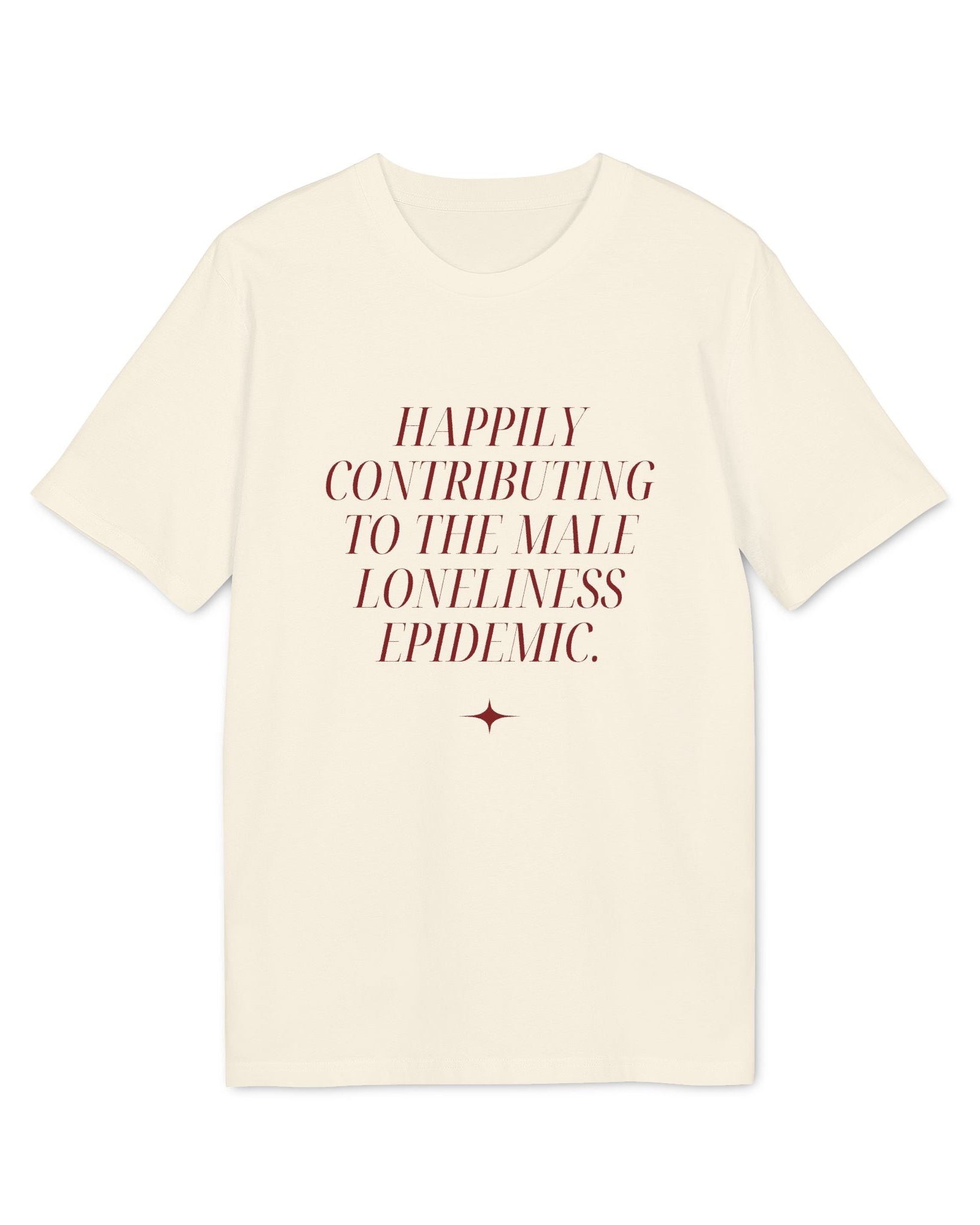 Male Loneliness Epidemic Tee in Natural Raw