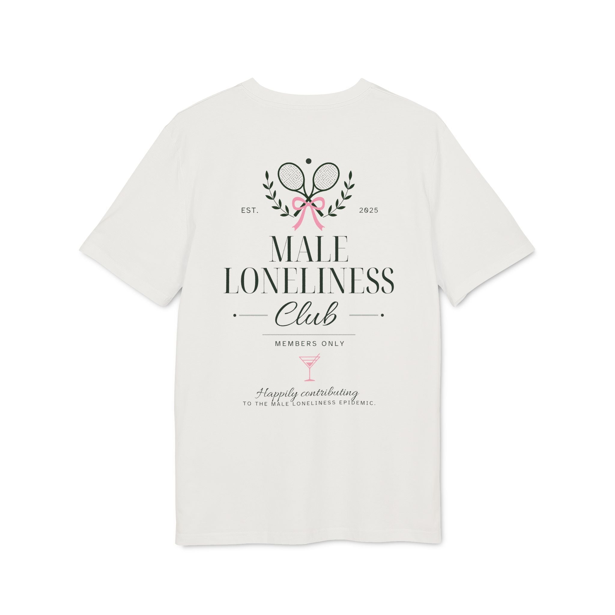 Male Loneliness Club Back Print Shirt, Funny Feminist Tennis Club Tee, White Oversized T-Shirt