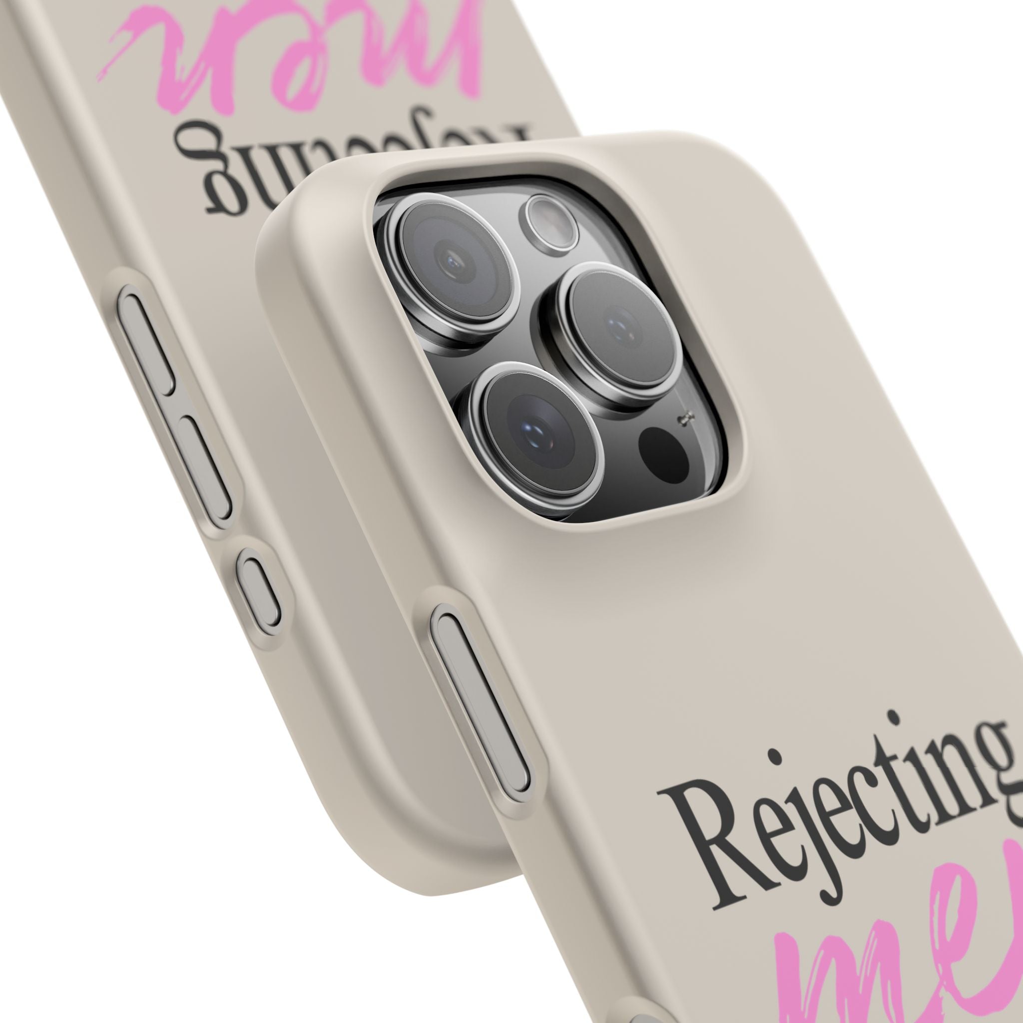 Rejecting Men Is Self Care Beige Phone Case, Minimal Feminist Case