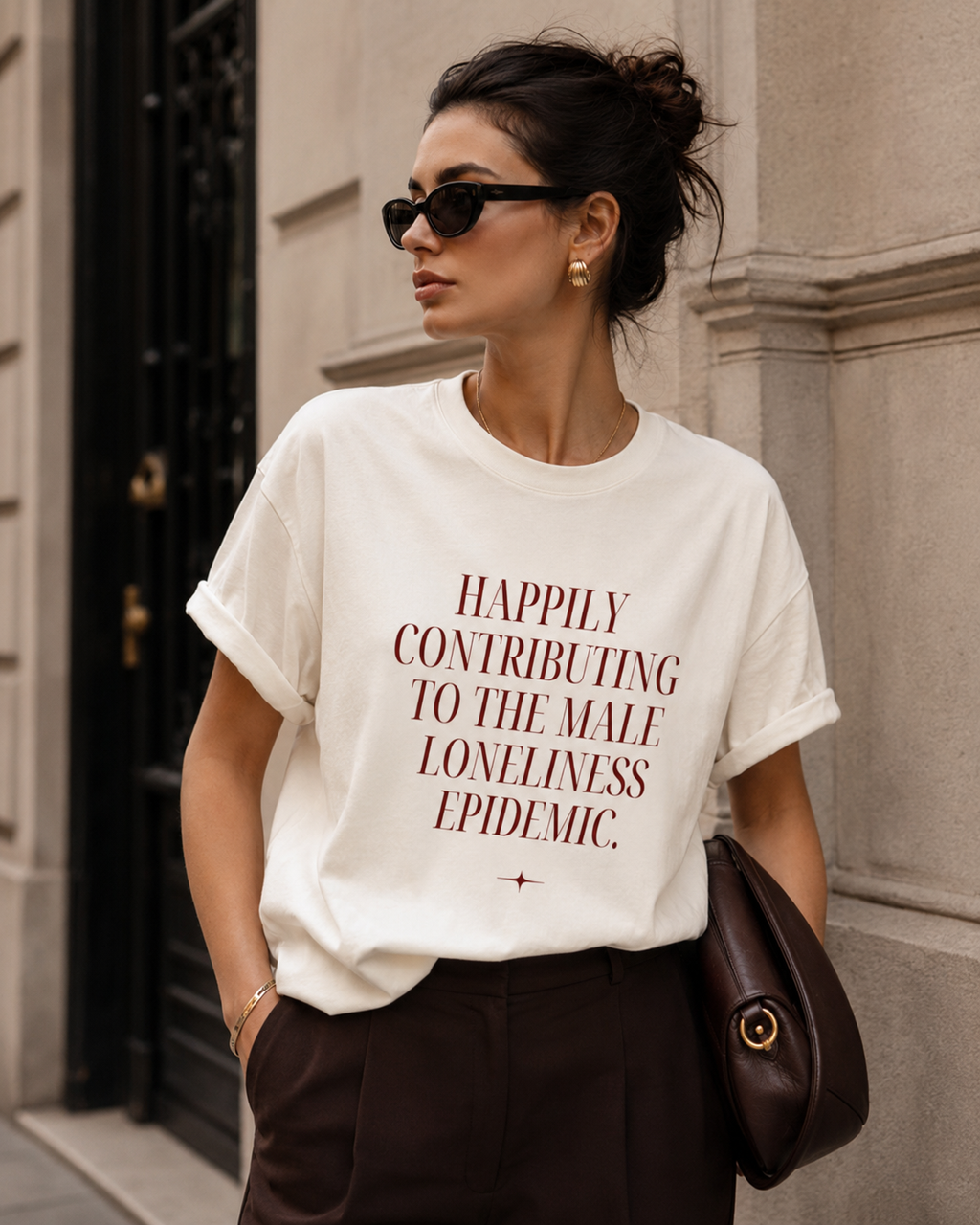 Male Loneliness Epidemic Tee in Natural Raw