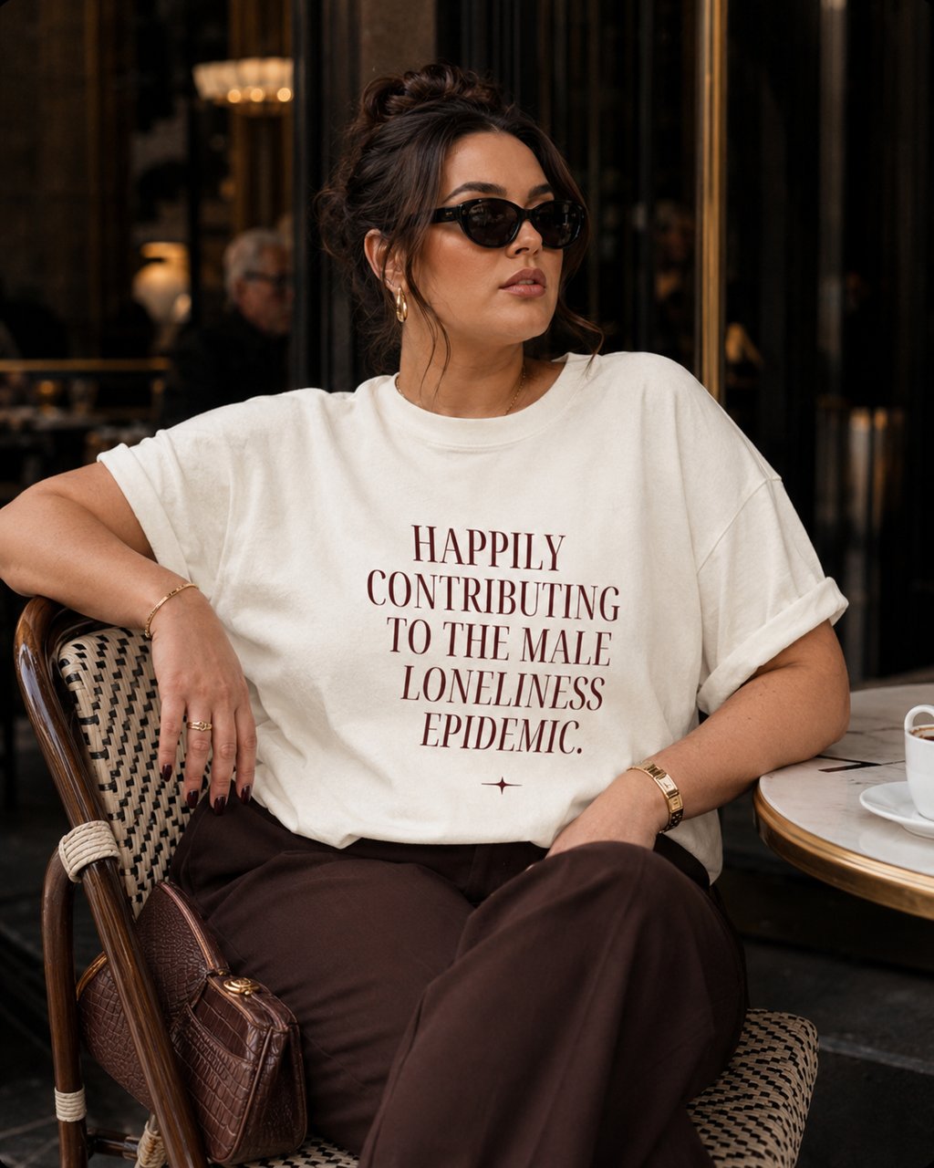 Male Loneliness Epidemic Tee in Natural Raw