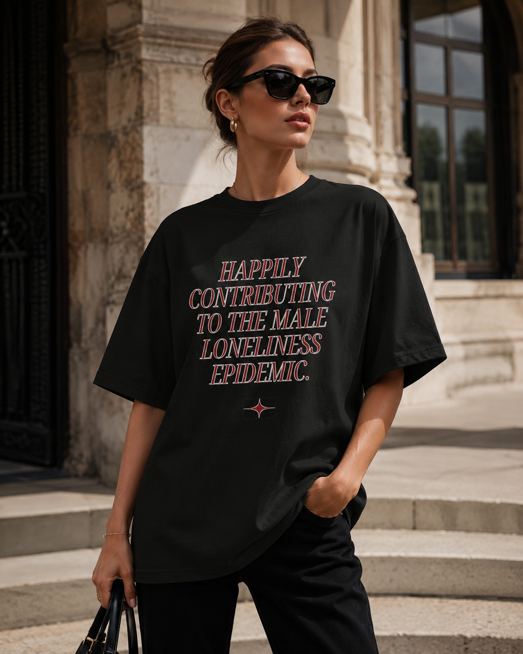 Male Loneliness Epidemic Shirt, Funny Feminist Tee, Anti Men Humor Shirt, Black Sassy Single Girl T-Shirt