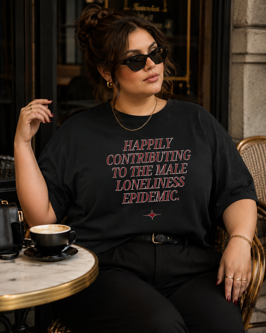 Male Loneliness Epidemic Shirt, Funny Feminist Tee, Anti Men Humor Shirt, Black Sassy Single Girl T-Shirt