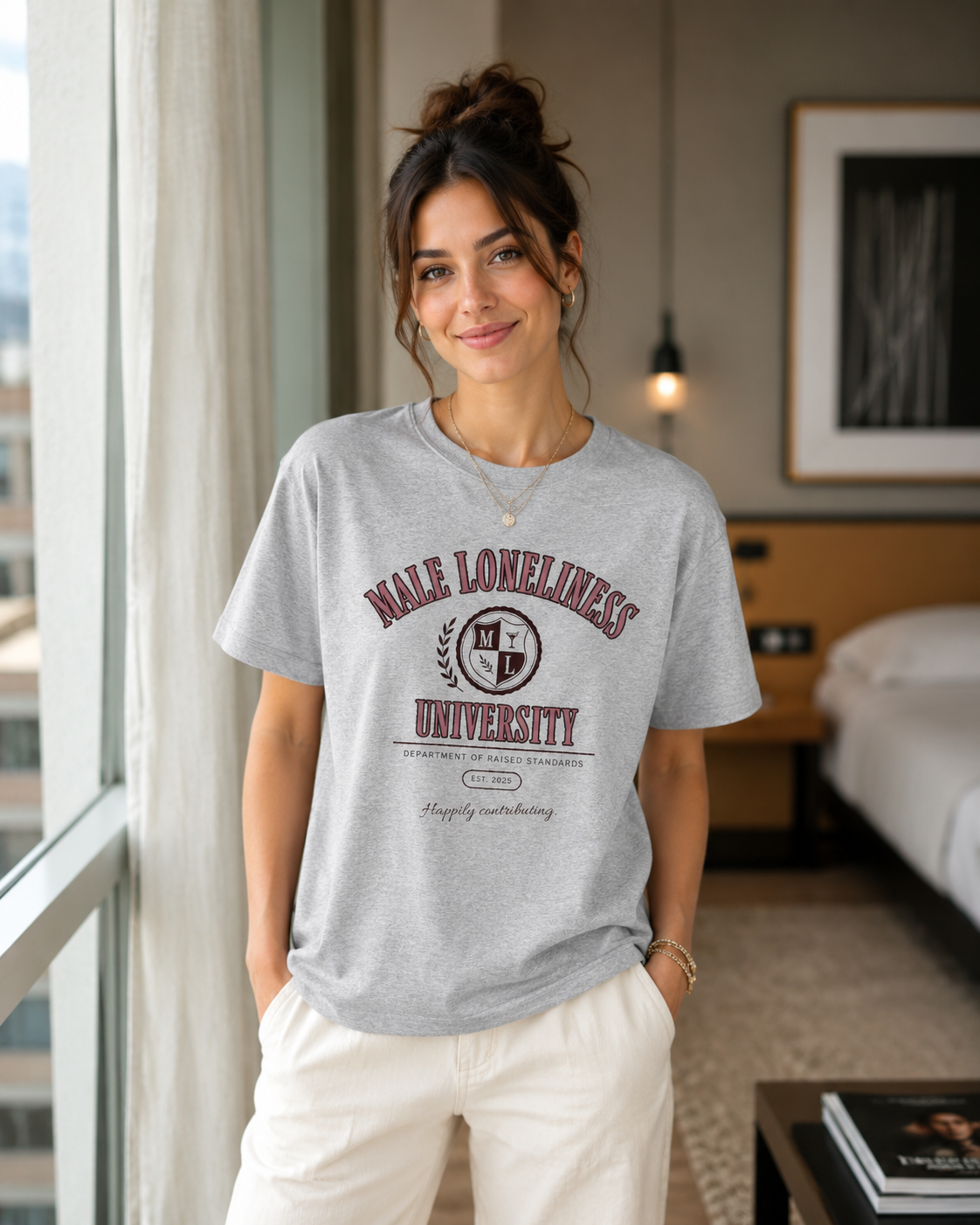Male Loneliness University Shirt | Funny Feminist College Tee
