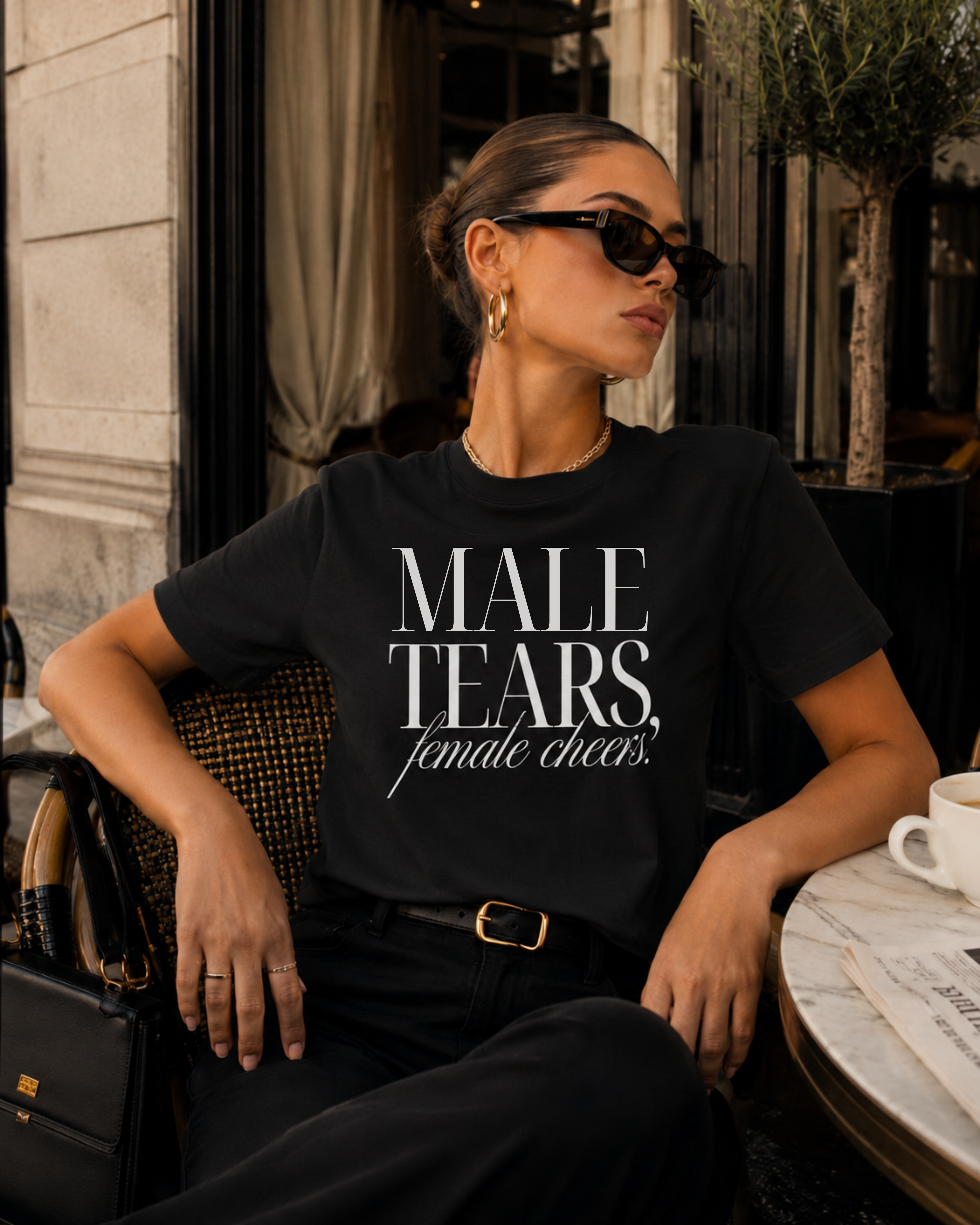 Male Tears Female Cheers Black Organic Tee