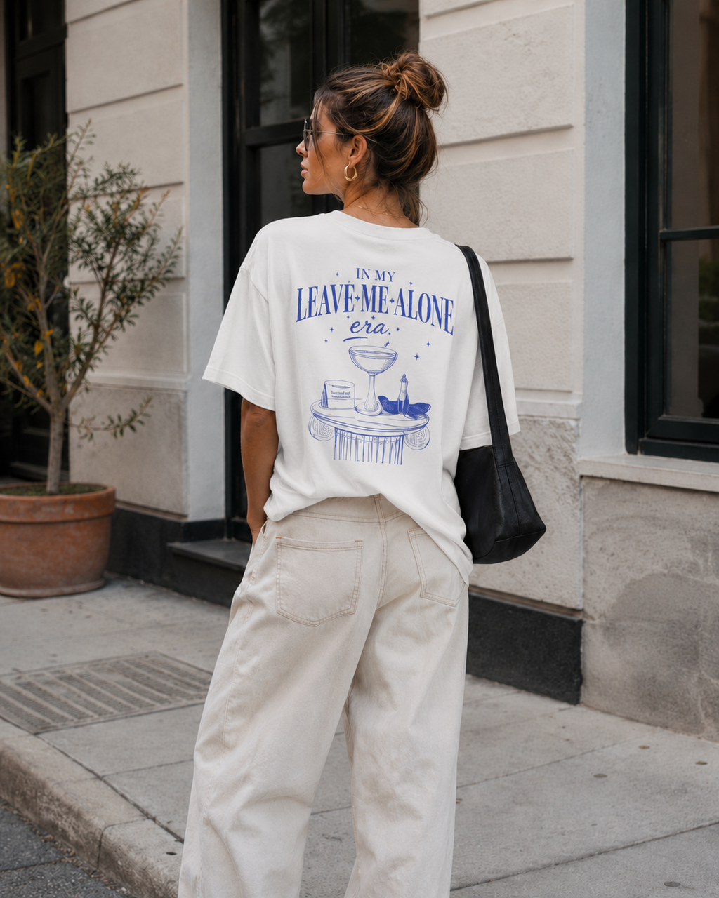 Leave Me Alone Era Back Print Shirt, Funny Graphic Tee, Blue Statement T Shirt