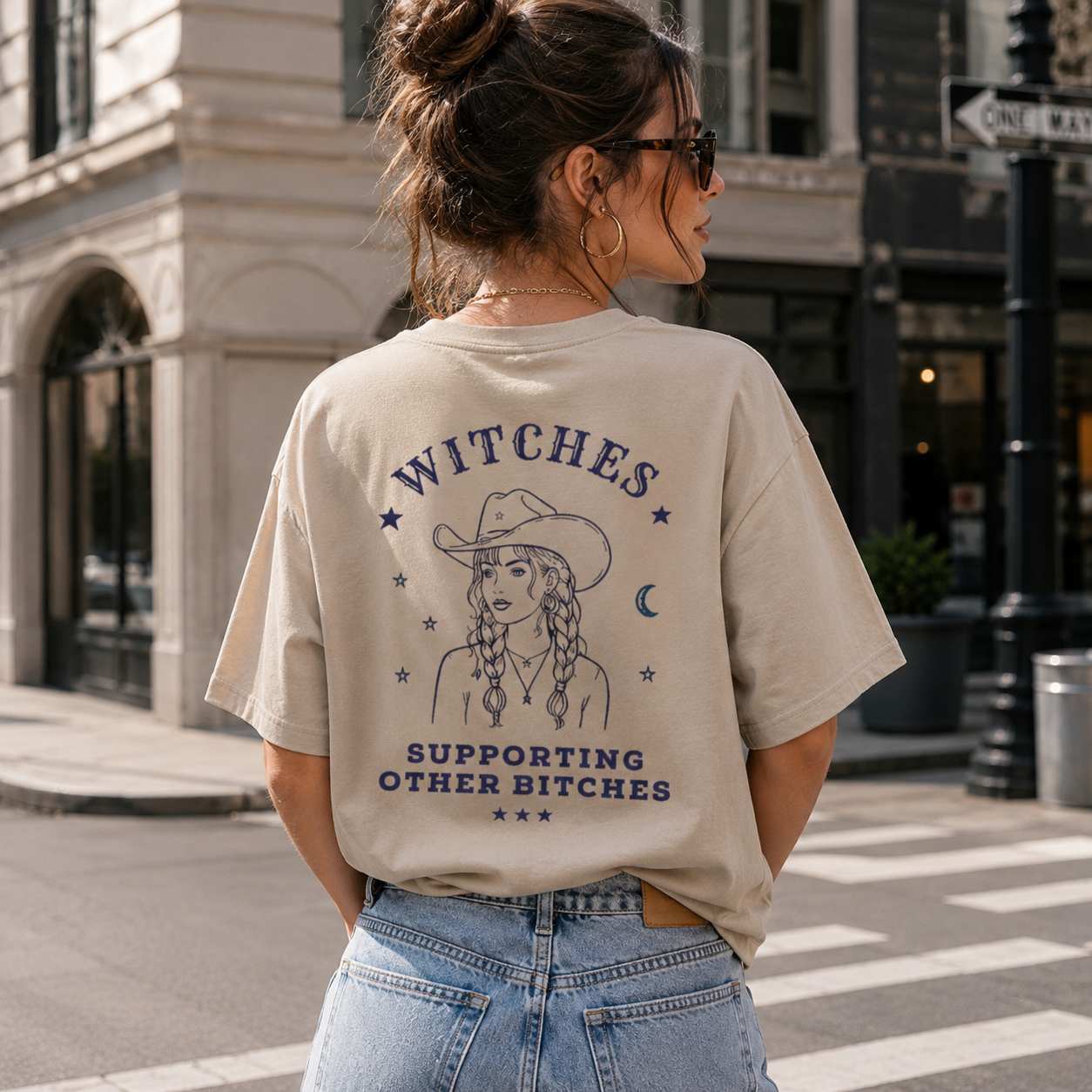 Witches Supporting Other Bitches Cowgirl Back Print Tee