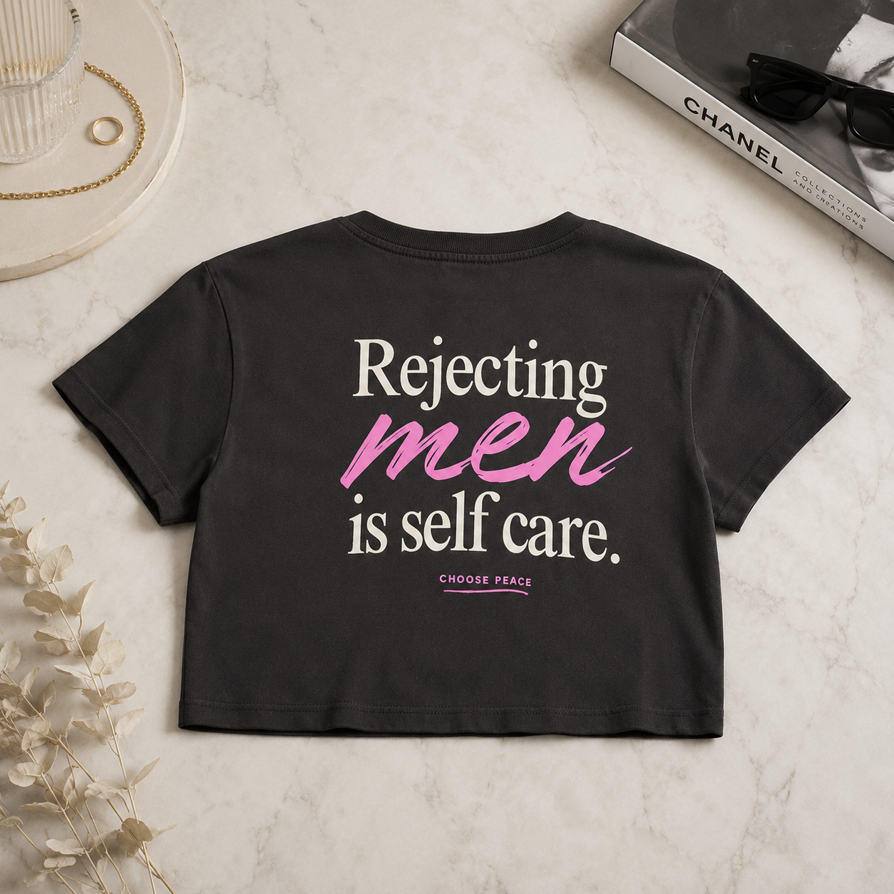 Rejecting Men Is Self Care Crop Tee