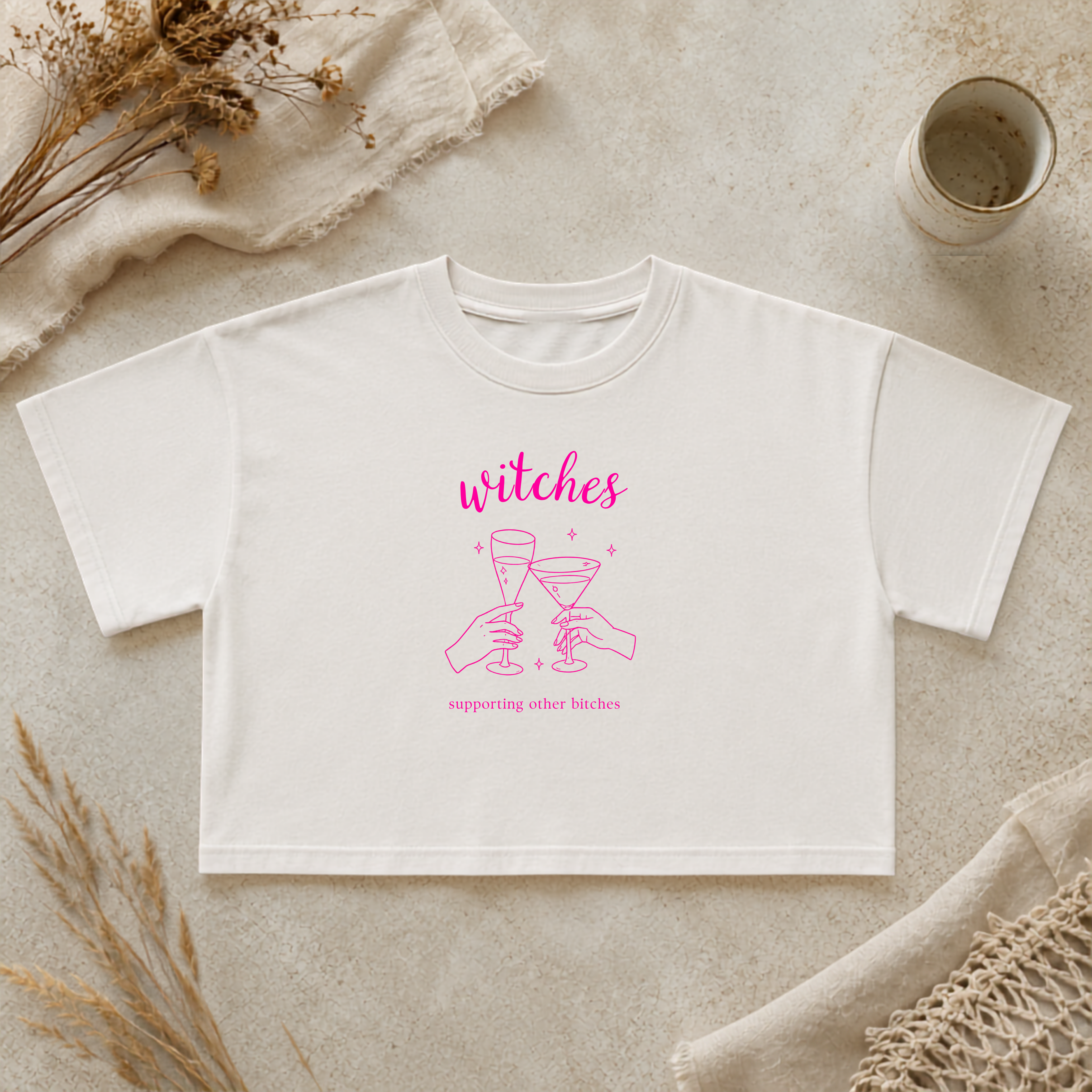 Witches Supporting Other Bitches Crop Tee, Funny Witch Shirt, Sassy Halloween Top