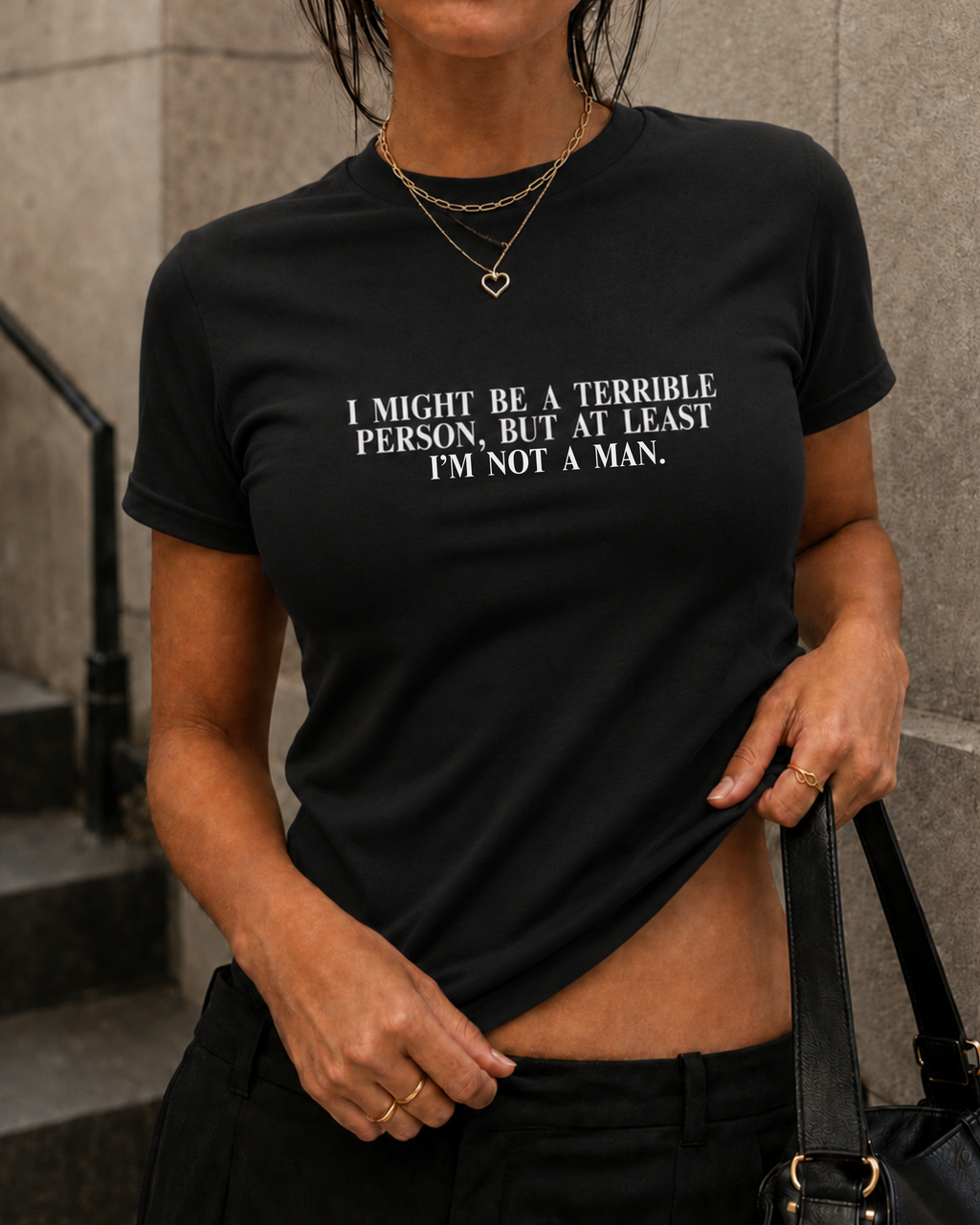 Funny Feminist T Shirt, I Might Be a Terrible Person Tee, Sarcastic Statement Shirt, Female Rage Graphic Tee, Gift for Feminist