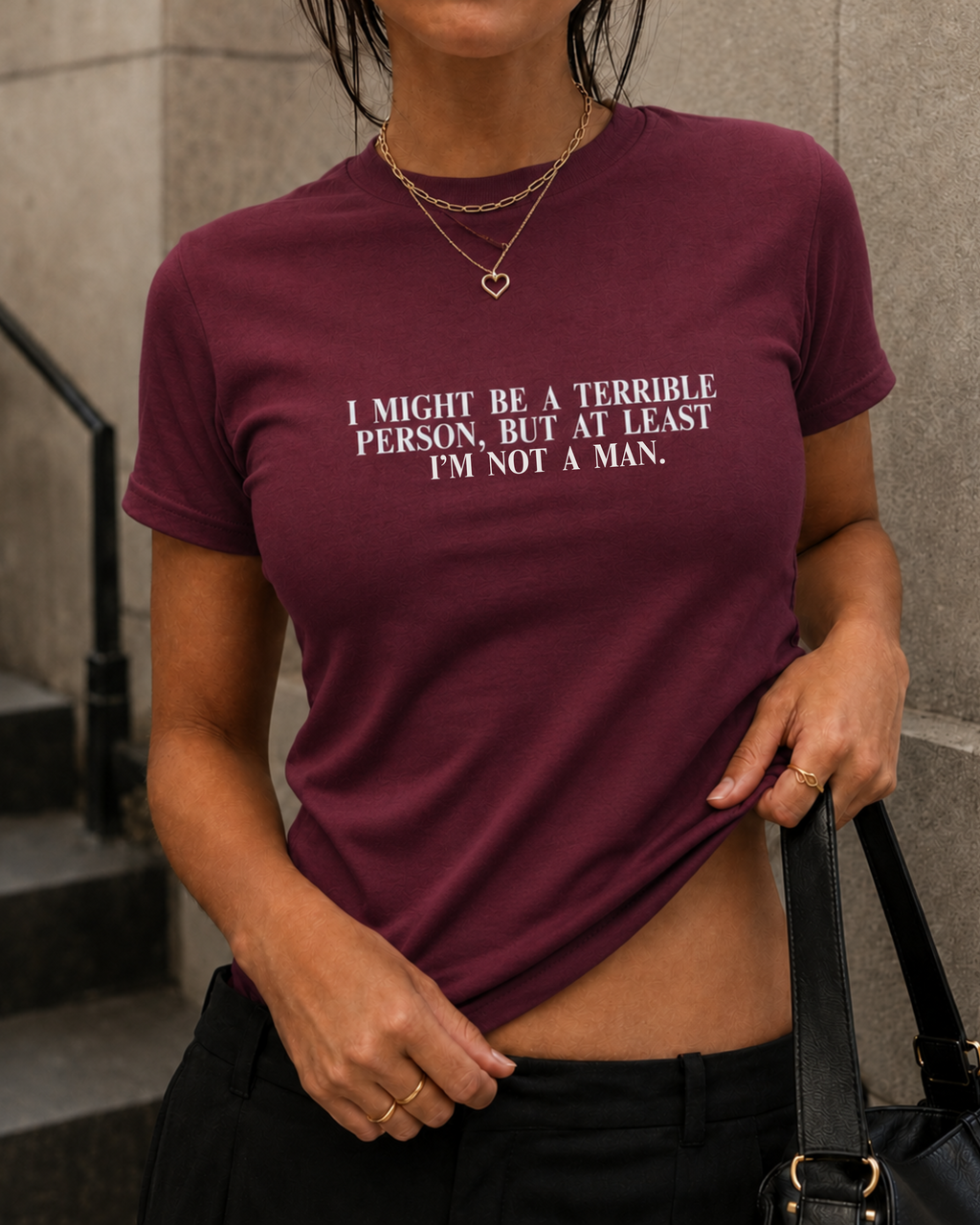 Funny Feminist T Shirt, I Might Be a Terrible Person Tee, Sarcastic Statement Shirt, Female Rage Graphic Tee, Gift for Feminist