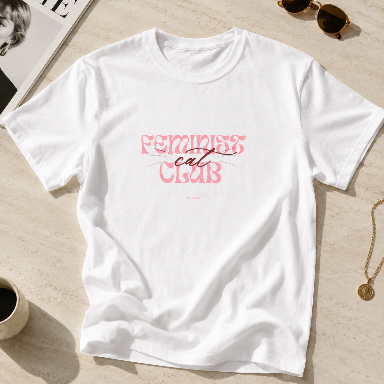 Feminist Cat Club Fitted Baby Tee