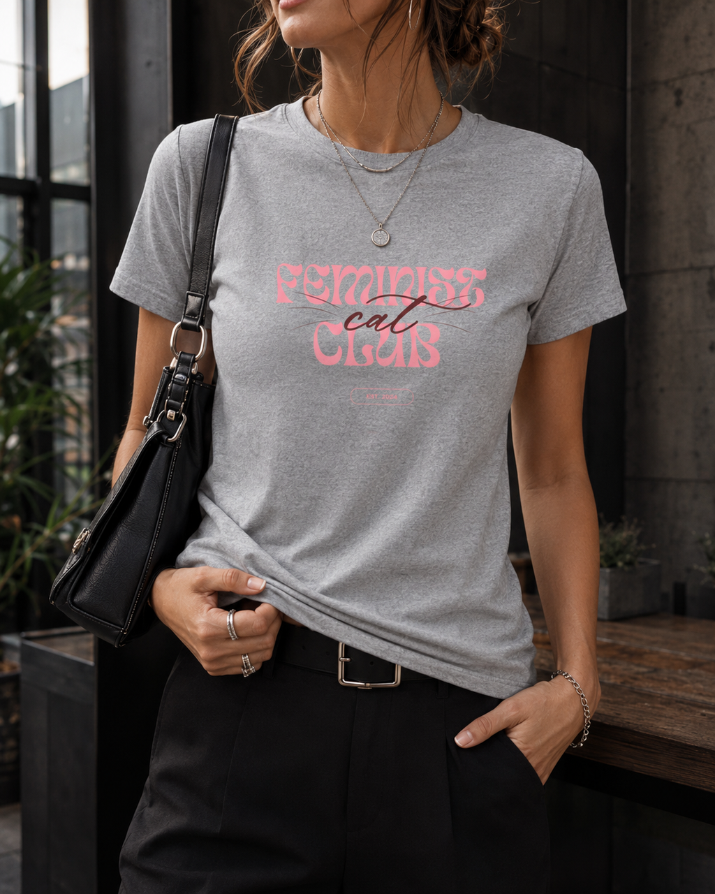 Feminist Cat Club Fitted Baby Tee