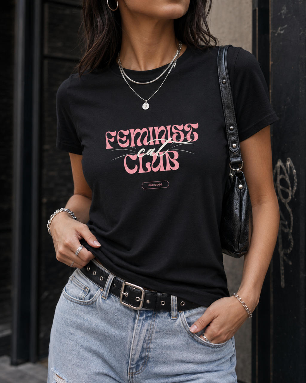 Feminist Cat Club Fitted Baby Tee