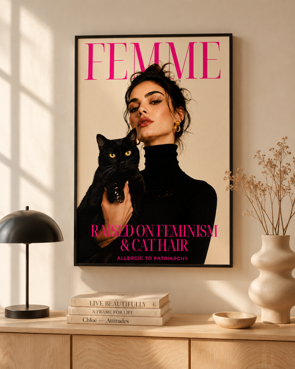 Raised on Feminism & Cat Hair Poster