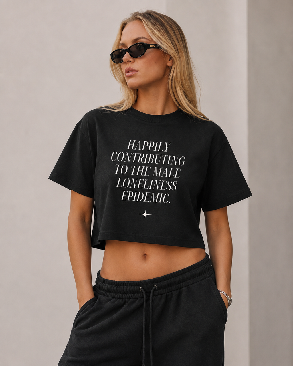 Male Loneliness Epidemic Crop Tee