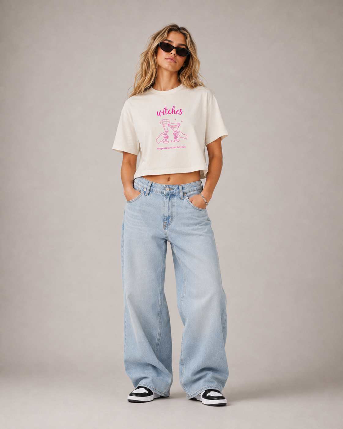 Witches Supporting Other Bitches Crop Tee, Funny Witch Shirt, Sassy Halloween Top