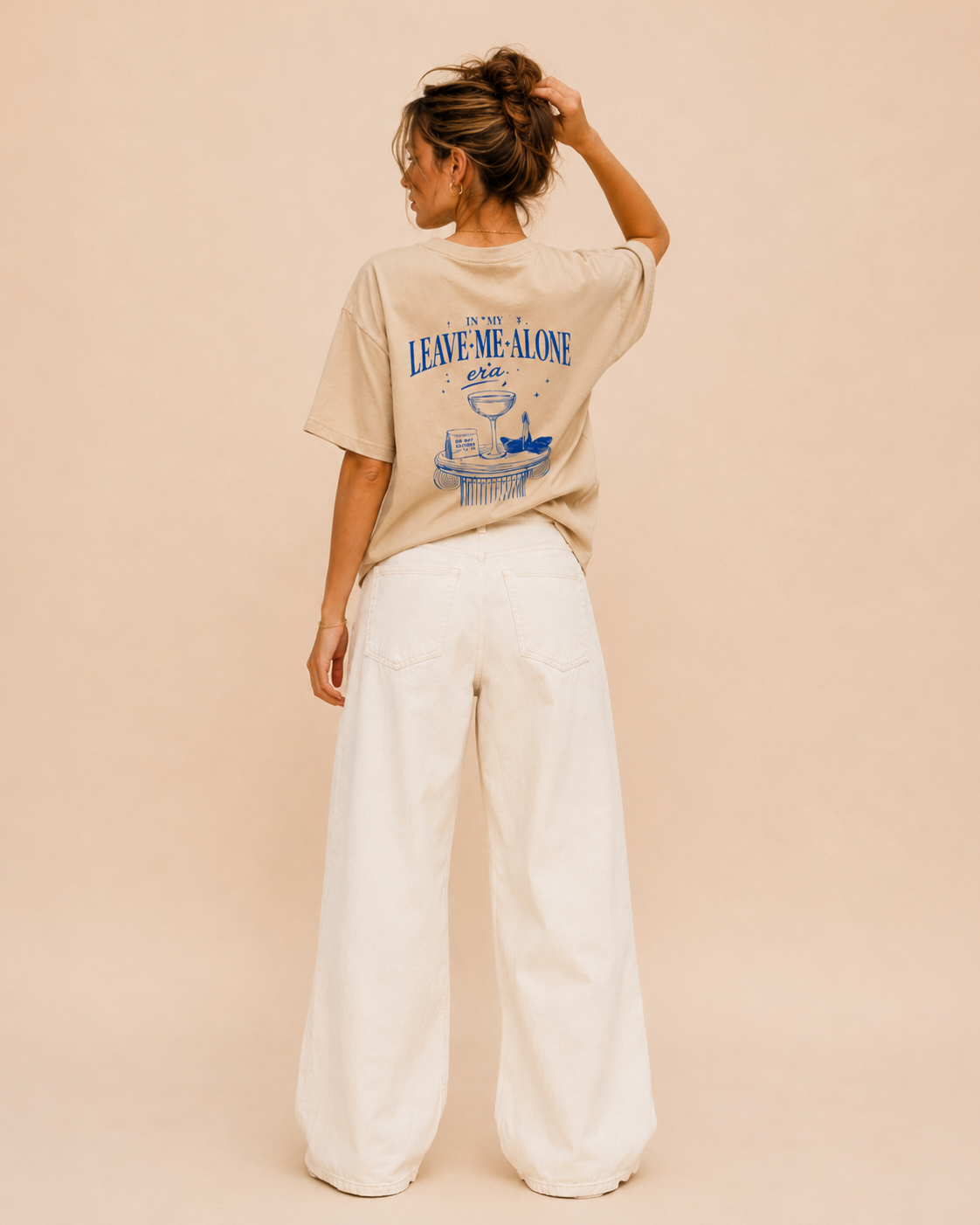 Leave Me Alone Era Back Print Shirt, Funny Graphic Tee, Blue Statement T Shirt