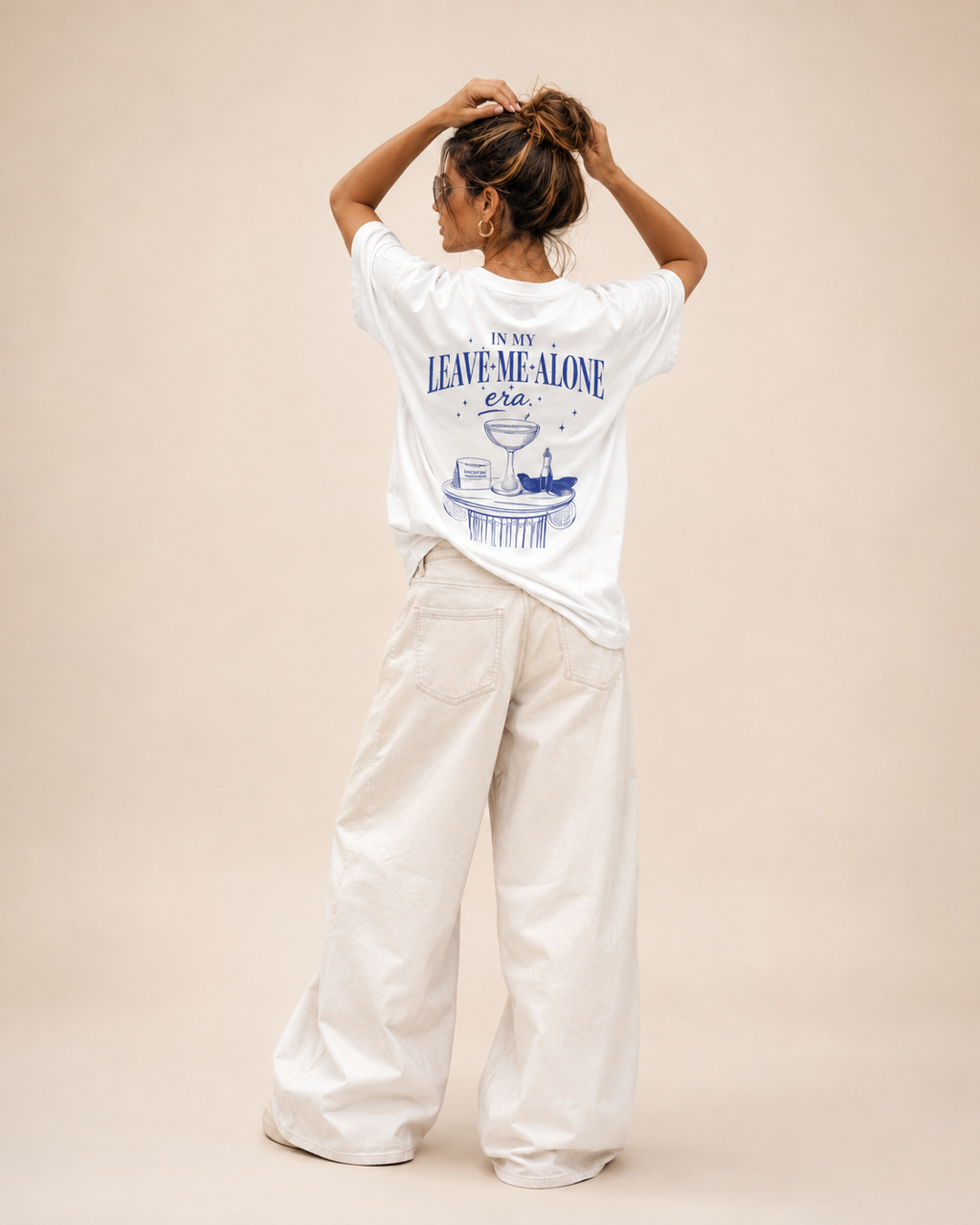 Leave Me Alone Era Back Print Shirt, Funny Graphic Tee, Blue Statement T Shirt