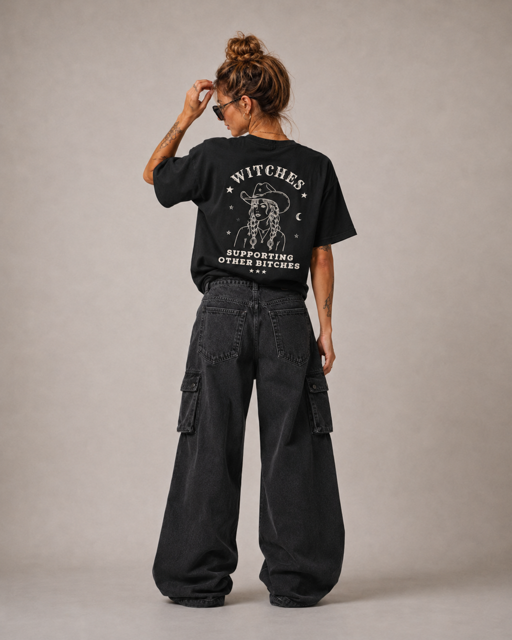 Witches Supporting Other Bitches Cowgirl Back Print Tee