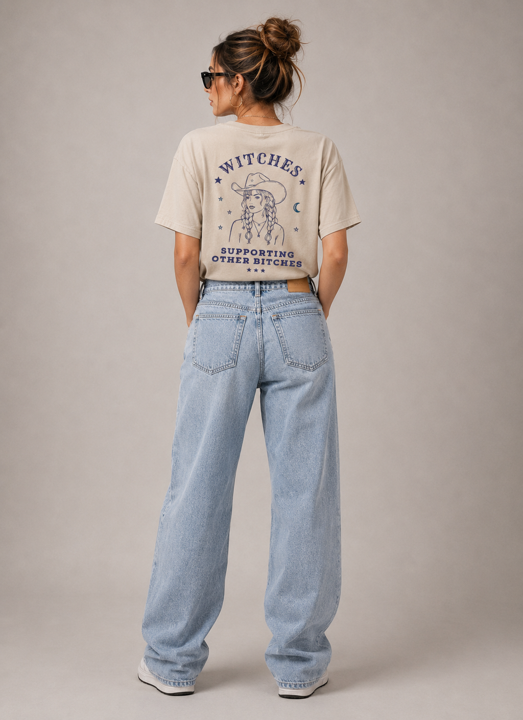 Witches Supporting Other Bitches Cowgirl Back Print Tee