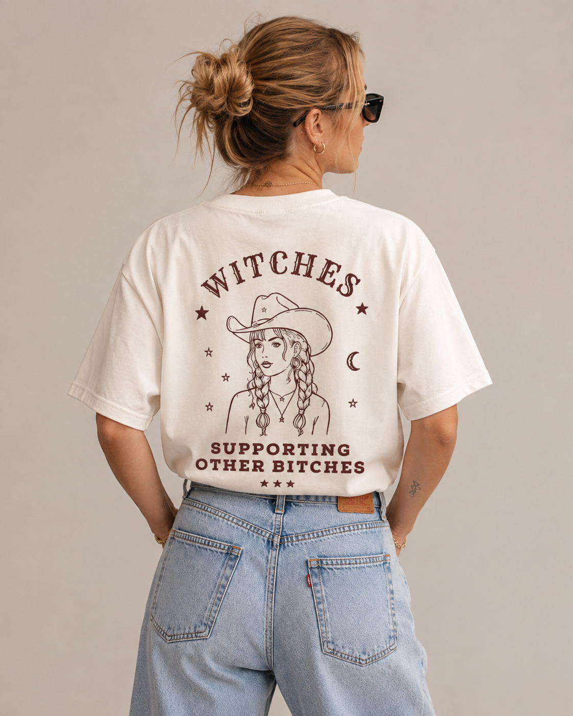Witches Supporting Other Bitches Cowgirl Back Print Tee